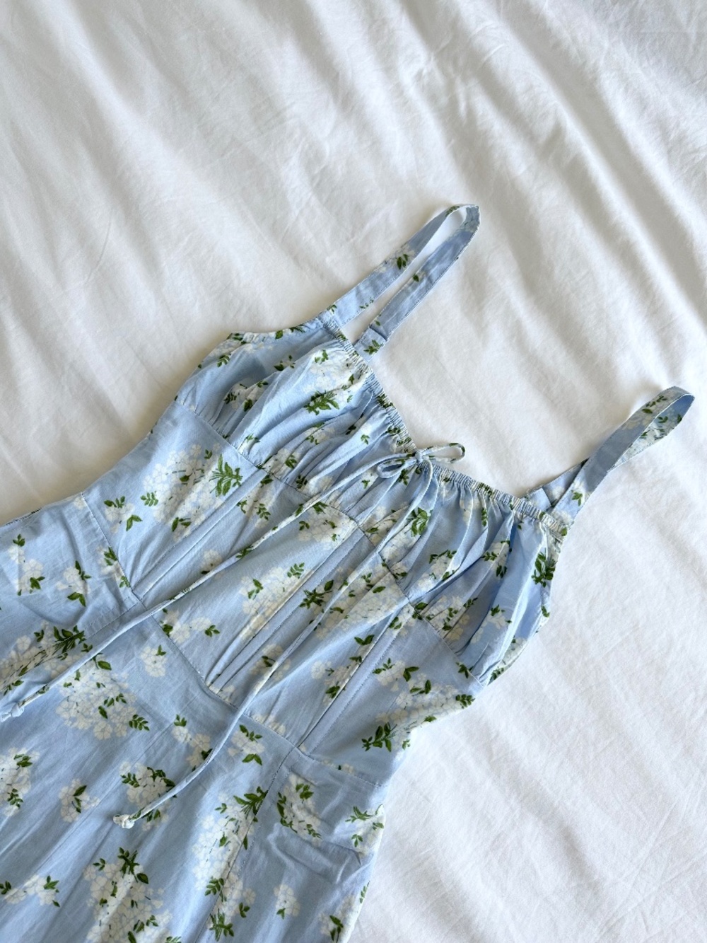 🆕 SIM & SAM Blue Floral Print Midi Dress Size XS